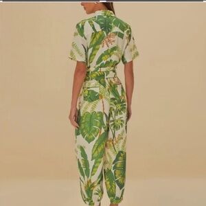 NWT Farm Rio Tropical Forest Off-White Jumpsuit. Condition is New with tags.
